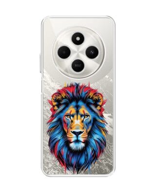 Etui do Xiaomi POCO C75 przeźroczyste, silikonowe Flexi, Dzika Mandala, Lew