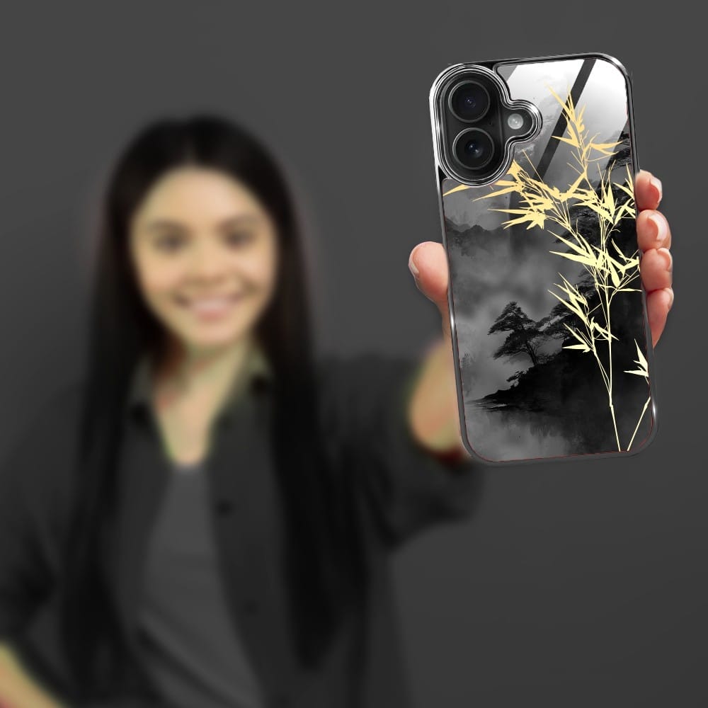 Etui do iPhone 16 IBIZU Elite Glass z MagSafe Magia Azji, Złoty bambus, czarne - obrazek 6