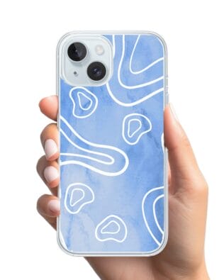 Etui do iPhone 15 Plus z MagSafe przeźroczyste, silikonowe Flexi, morski wzór