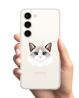 Etui do Samsung Galaxy S23 FE 5G przeźroczyste, silikonowe Flexi, kot birmański