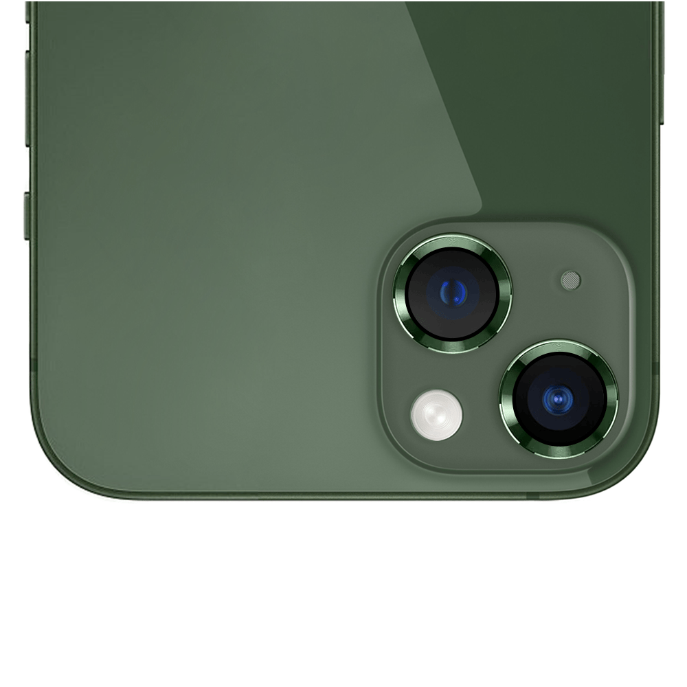 Metalowa osłona obiektywu aparatu ze szkła hartowanego 9H do iPhone 13, 1 zestaw, zielona - obrazek 5