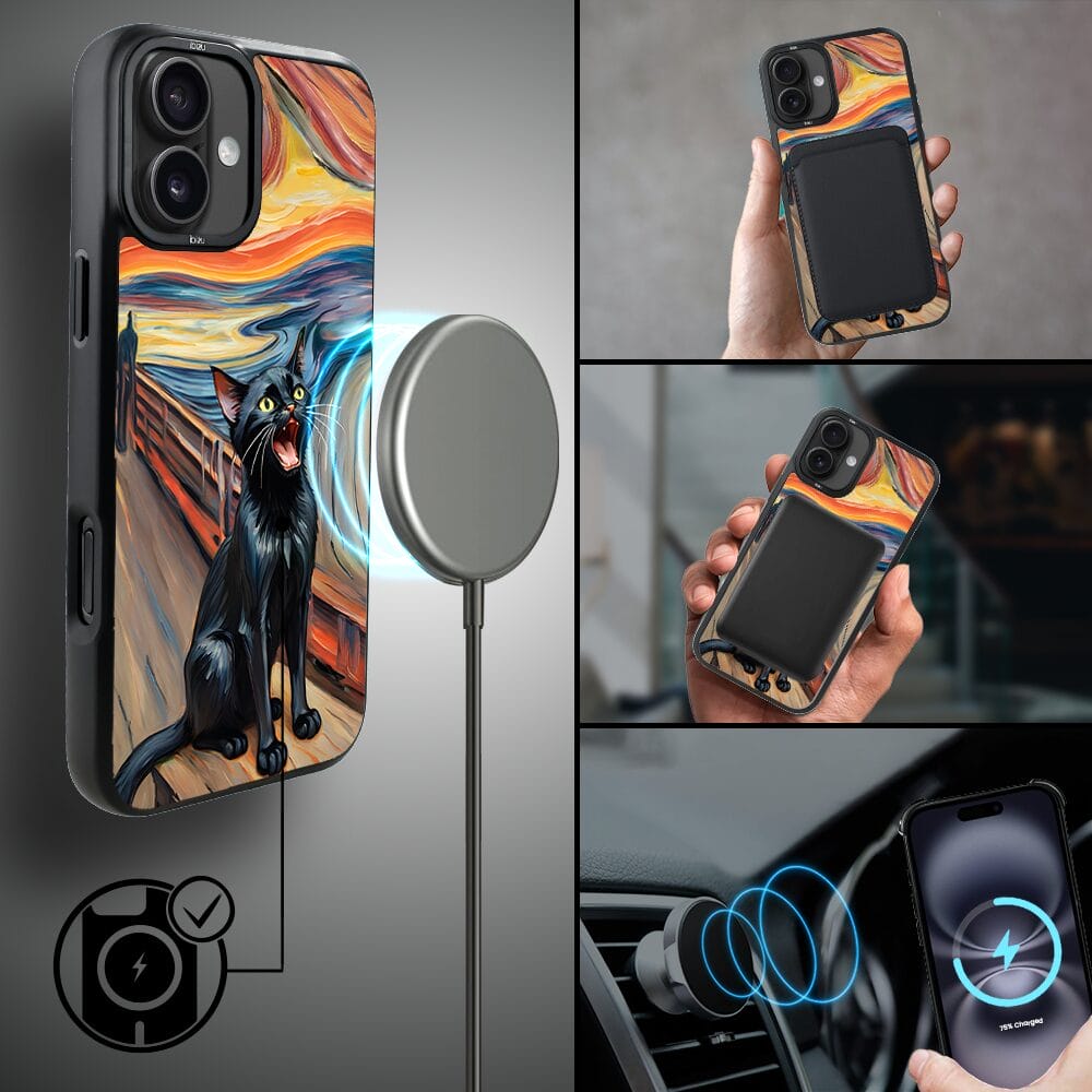 Etui do iPhone 16 IBIZU DropGuard Matt z MagSafe, Edvard Munch, krzyk kota - obrazek 8