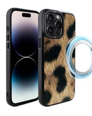 Etui do iPhone 14 Pro Max IBIZU DropGuard Matt z MagSafe, Zew Natury, Lampart