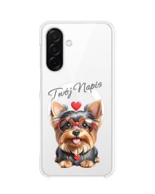 Etui do Samsung Galaxy A26 5G z MagSafe przeźroczyste, silikonowe Flexi, Puppy Love, pies rasy York