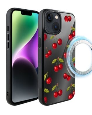 Etui do iPhone 14 Plus IBIZU DropGuard Matt z MagSafe, Midnight, Wiśniowa noc