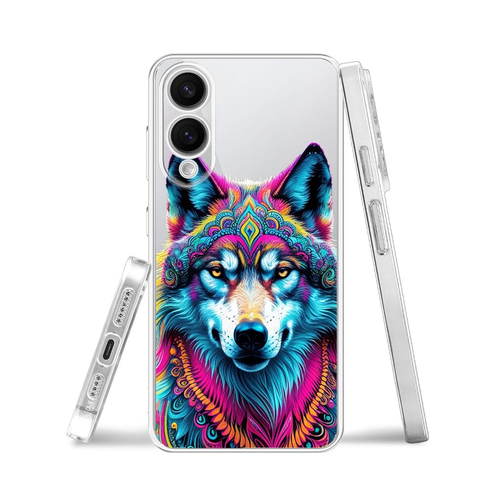 Etui do Samsung Galaxy S25 Edge przeźroczyste, silikonowe Flexi, Dzika Mandala, Wilk - obrazek 3