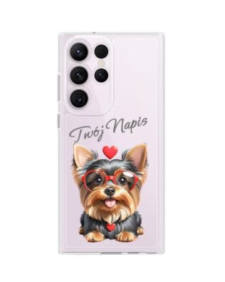 Etui do Samsung Galaxy S23 Ultra przeźroczyste, silikonowe Flexi, Puppy Love, pies rasy York