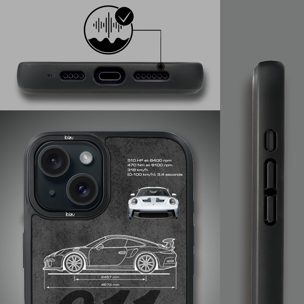 Etui do iPhone 15 IBIZU DropGuard Matt z MagSafe, TechDrive, 911 GT3 RS - obrazek 6