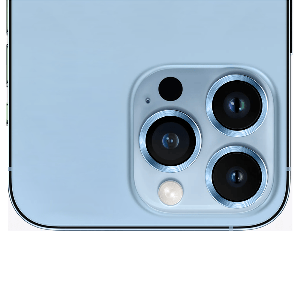 Metalowa osłona obiektywu aparatu ze szkła hartowanego 9H do iPhone 13 Pro, 1 zestaw, górski błękit - obrazek 5