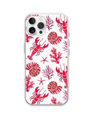 Etui do iPhone 12 Pro z MagSafe przeźroczyste, silikonowe Flexi, krab, muszle