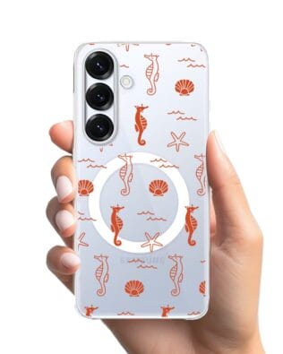 Etui do Samsung Galaxy S25 z MagSafe przeźroczyste, silikonowe Flexi, wakacyjne wzory