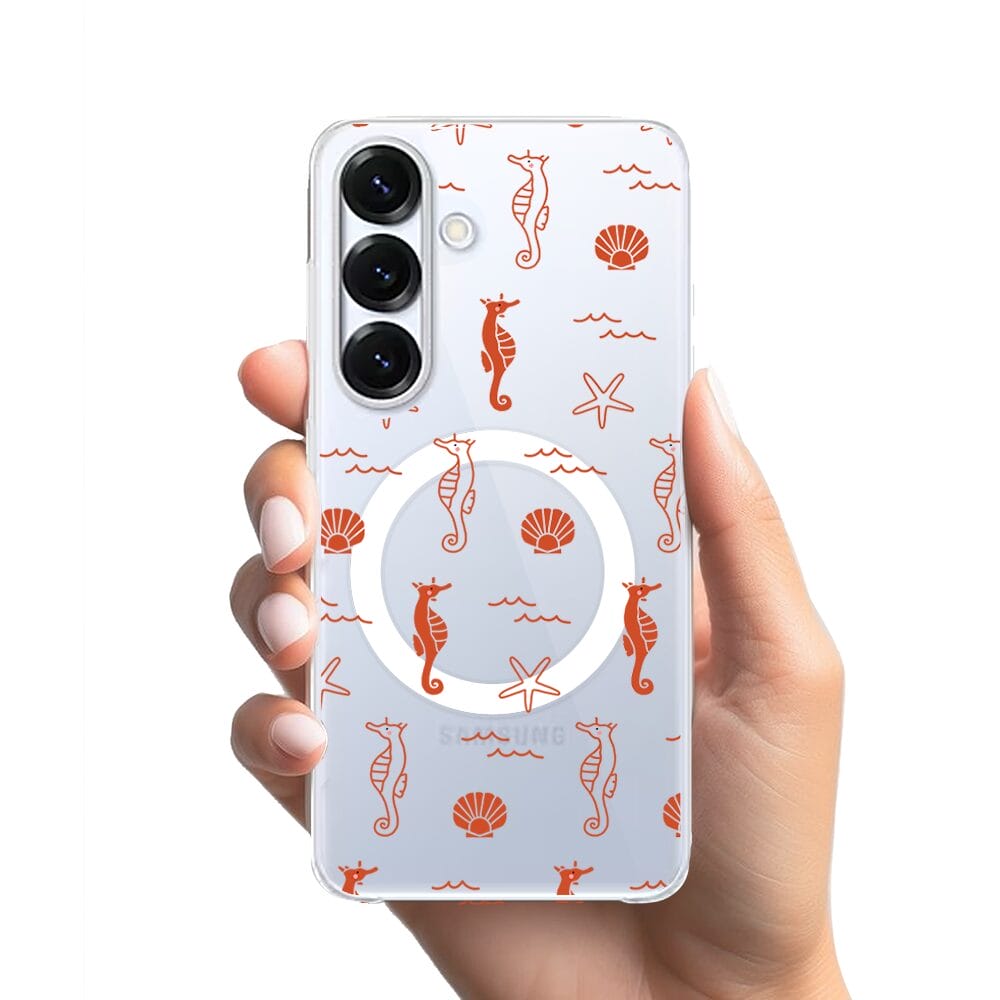 Etui do Samsung Galaxy S25 z MagSafe przeźroczyste, silikonowe Flexi, wakacyjne wzory - obrazek 2