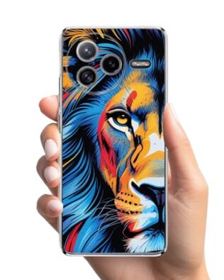 Etui do Xiaomi POCO F7 Ultra przeźroczyste, silikonowe Flexi, Dzika Mandala, Lwie spojrzenie