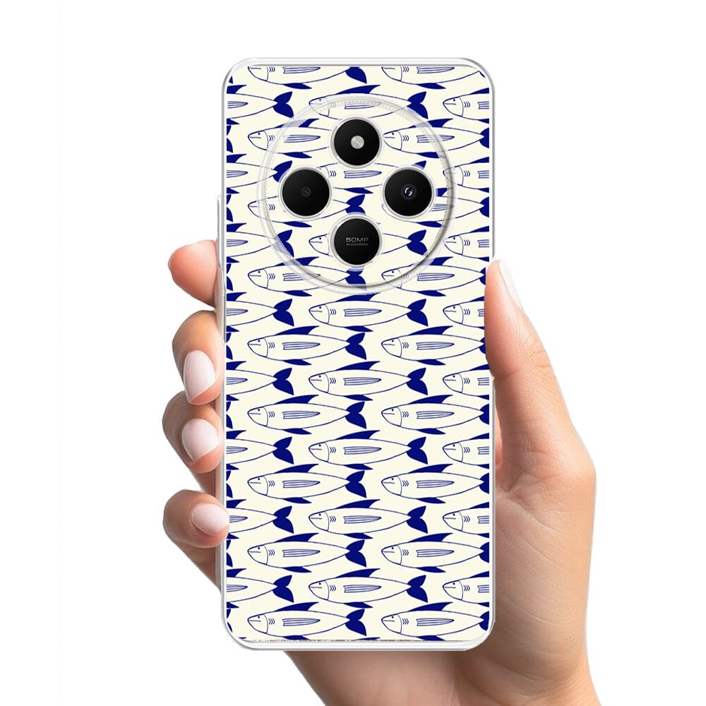 Etui do Xiaomi POCO C75 przeźroczyste, silikonowe Flexi, pływające rybki - obrazek 2