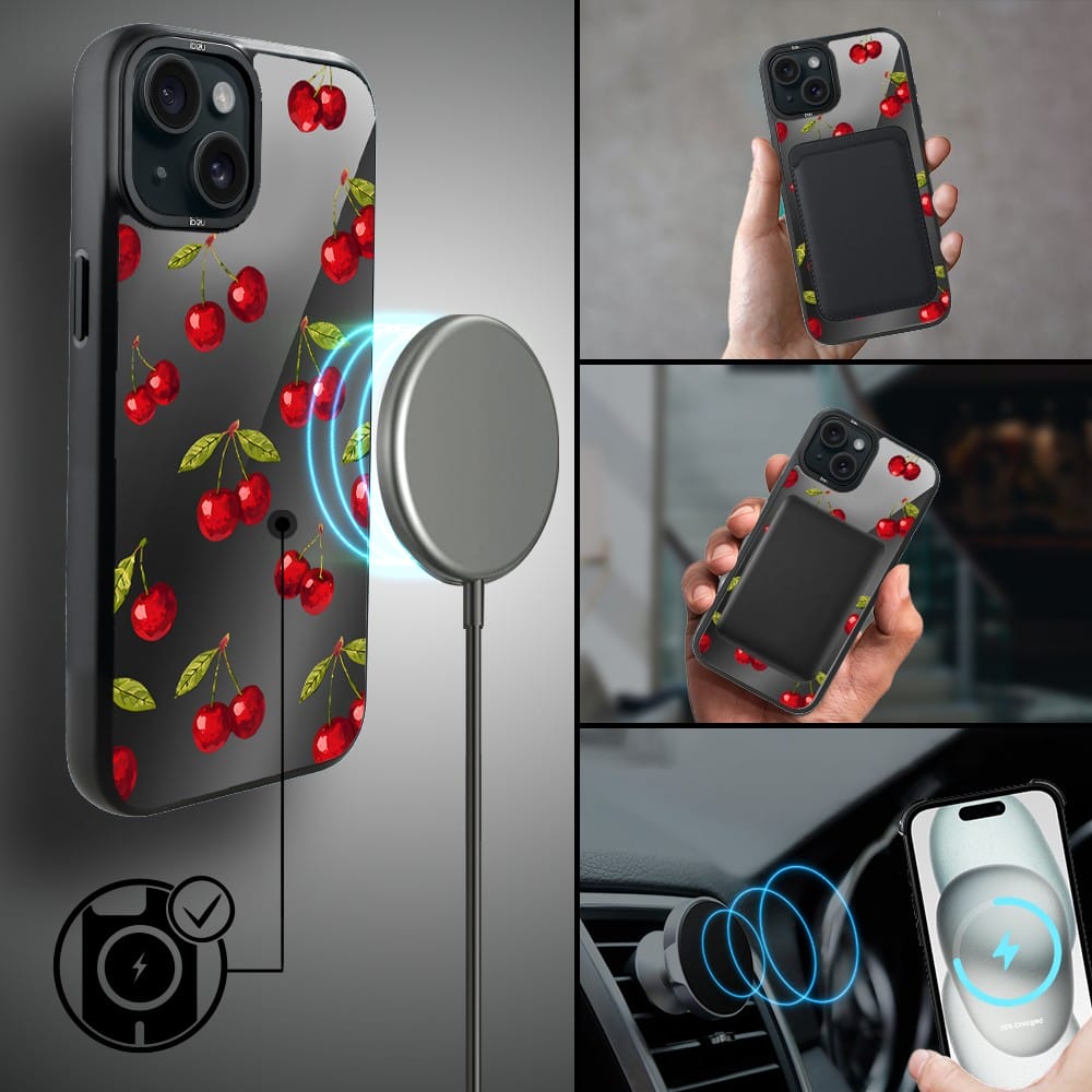 Etui do iPhone 15 Plus IBIZU DropGuard Matt z MagSafe, Midnight, Wiśniowa noc - obrazek 8