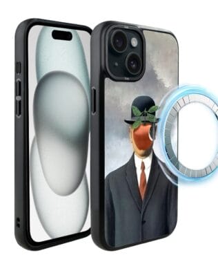 Etui do iPhone 15 Plus IBIZU DropGuard Matt z MagSafe, Rene Magritte, syn człowieczy