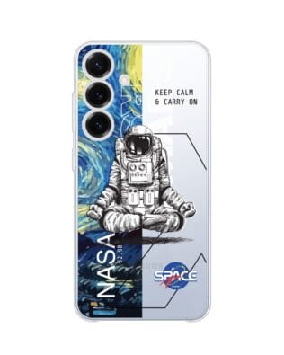 Etui do Samsung Galaxy S25 Plus przeźroczyste, silikonowe Flexi, Keep Calm in Cosmos