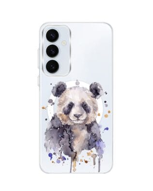 Etui do Samsung Galaxy A55 5G z MagSafe przeźroczyste, silikonowe Flexi, Akwarelowe Zoo, Panda