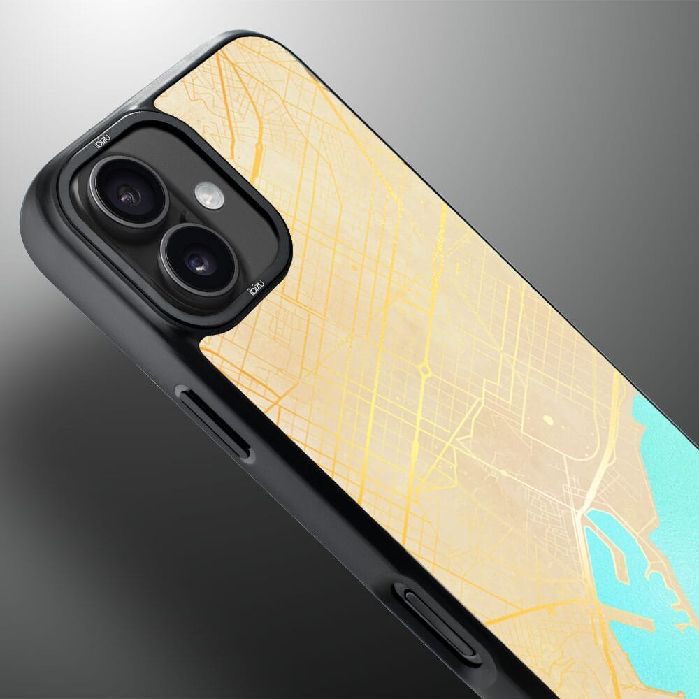 Etui do iPhone 16 IBIZU DropGuard Matt z MagSafe, Mapy Świata, Barcelona - obrazek 4