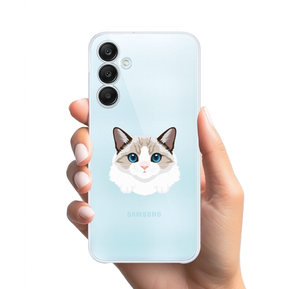 Etui do Samsung Galaxy M35 5G przeźroczyste, silikonowe Flexi, kot birmański - obrazek 2
