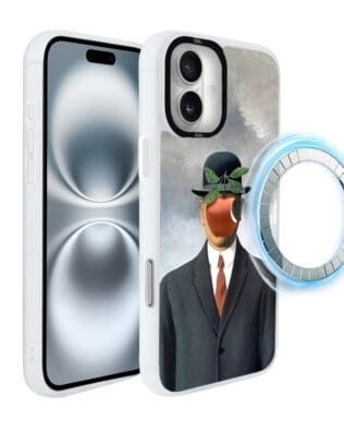 Etui do iPhone 16 IBIZU DropGuard Matt z MagSafe, Rene Magritte, syn człowieczy