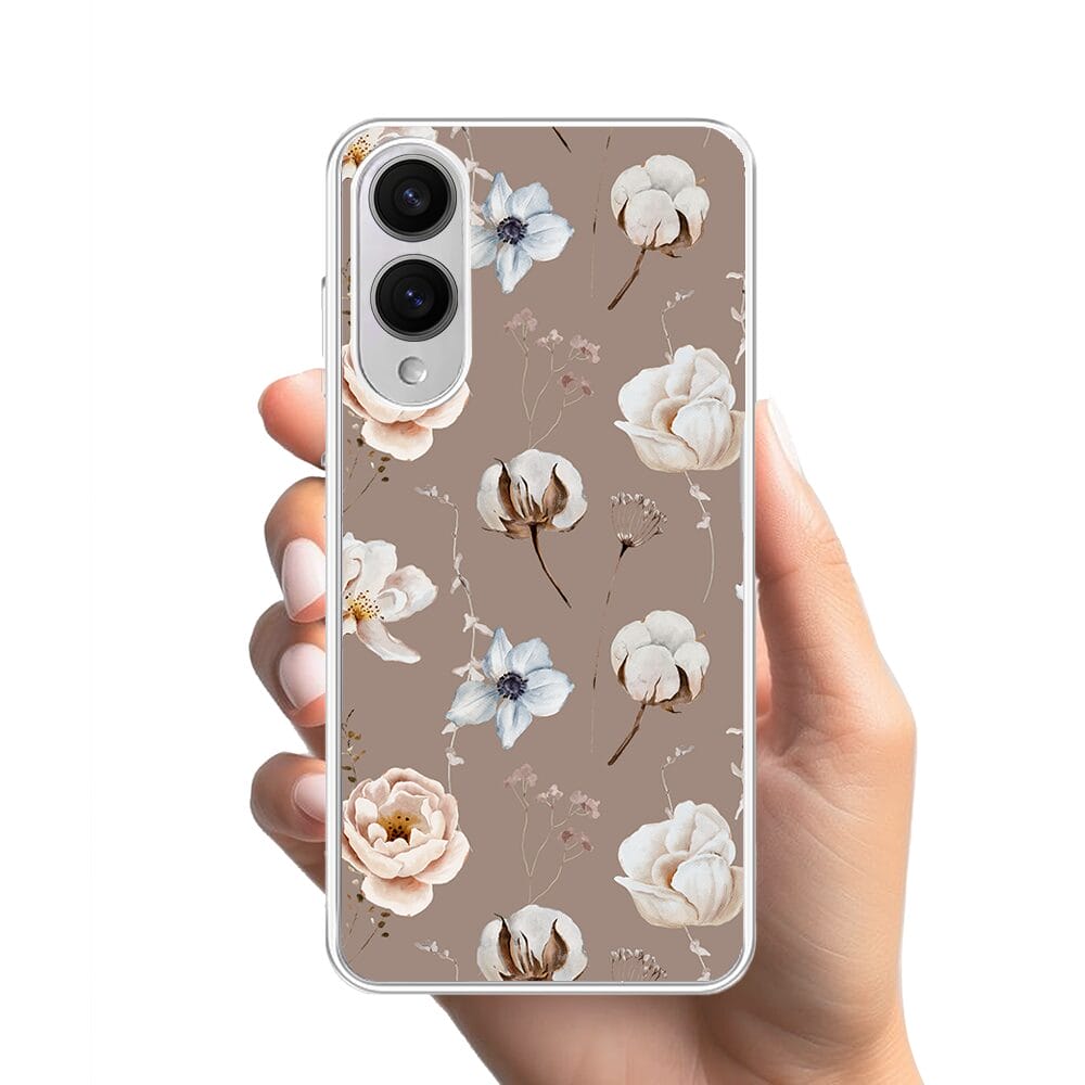 Etui do Samsung Galaxy S25 Edge z MagSafe przeźroczyste, silikonowe Flexi, akwarelowe kwiatki - obrazek 2