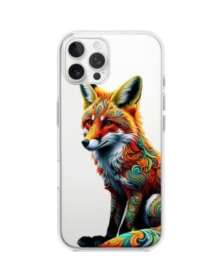 Etui do iPhone 12 Pro przeźroczyste, silikonowe Flexi, Dzika Mandala, Lis