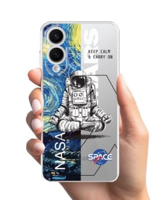 Etui do Samsung Galaxy S25 Edge przeźroczyste, silikonowe Flexi, Keep Calm in Cosmos
