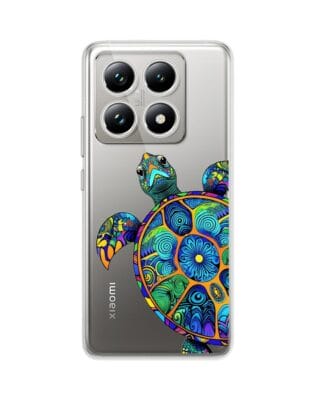 Etui do Xiaomi 14T przeźroczyste, silikonowe Flexi, Dzika Mandala, Żółw