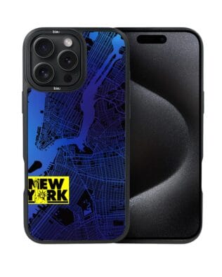 Etui do iPhone 15 Pro Max IBIZU DropGuard Matt z MagSafe, Mapy Świata, New York