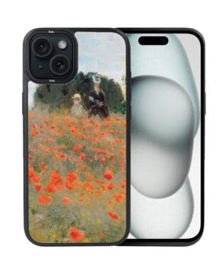 Etui do iPhone 15 IBIZU DropGuard Matt z MagSafe, Claude Monet, pole maków