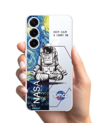 Etui do Samsung Galaxy S25 Plus przeźroczyste, silikonowe Flexi, Keep Calm in Cosmos
