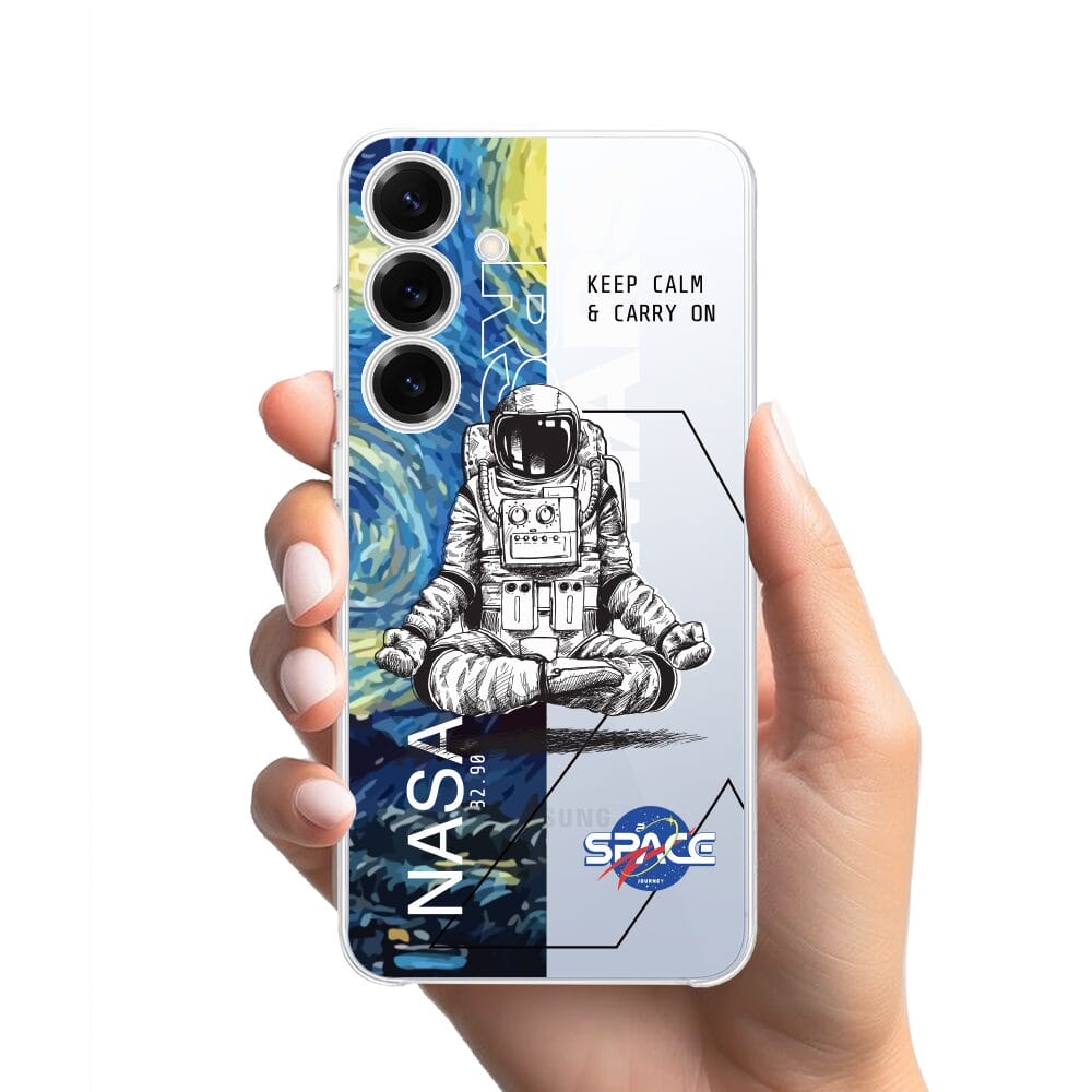 Etui do Samsung Galaxy S25 Plus przeźroczyste, silikonowe Flexi, Keep Calm in Cosmos - obrazek 2