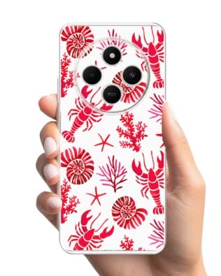 Etui do Xiaomi POCO C75 przeźroczyste, silikonowe Flexi, krab, muszle