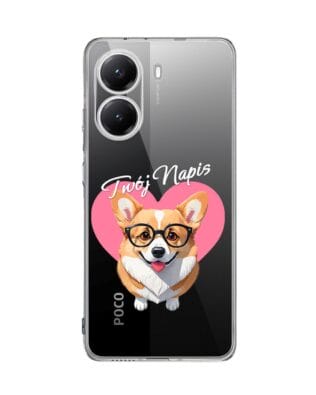Etui do Xiaomi POCO X7 Pro przeźroczyste, silikonowe Flexi, Puppy Love, pies rasy Corgi