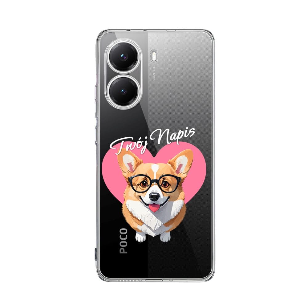Etui do Xiaomi POCO X7 Pro przeźroczyste, silikonowe Flexi, Puppy Love, pies rasy Corgi