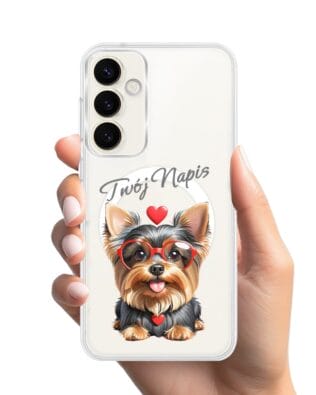 Etui do Samsung Galaxy S23 FE 5G z MagSafe przeźroczyste, silikonowe Flexi, Puppy Love, pies rasy York