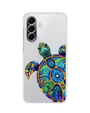 Etui do Samsung Galaxy A56 5G przeźroczyste, silikonowe Flexi, Dzika Mandala, Żółw