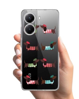 Etui do Xiaomi POCO X7 Pro przeźroczyste, silikonowe Flexi, jamnik w Paryżu