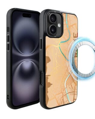 Etui do iPhone 16 Plus IBIZU DropGuard Matt z MagSafe, Mapy Świata, Rome