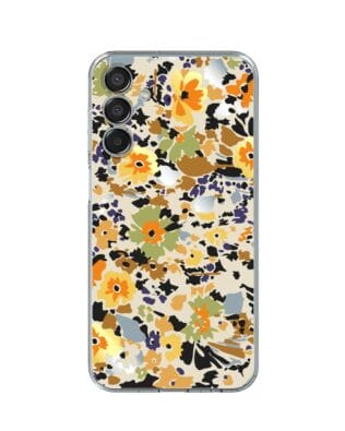 Etui do Samsung Galaxy M15 5G przeźroczyste, silikonowe Flexi, malowane kwiatki