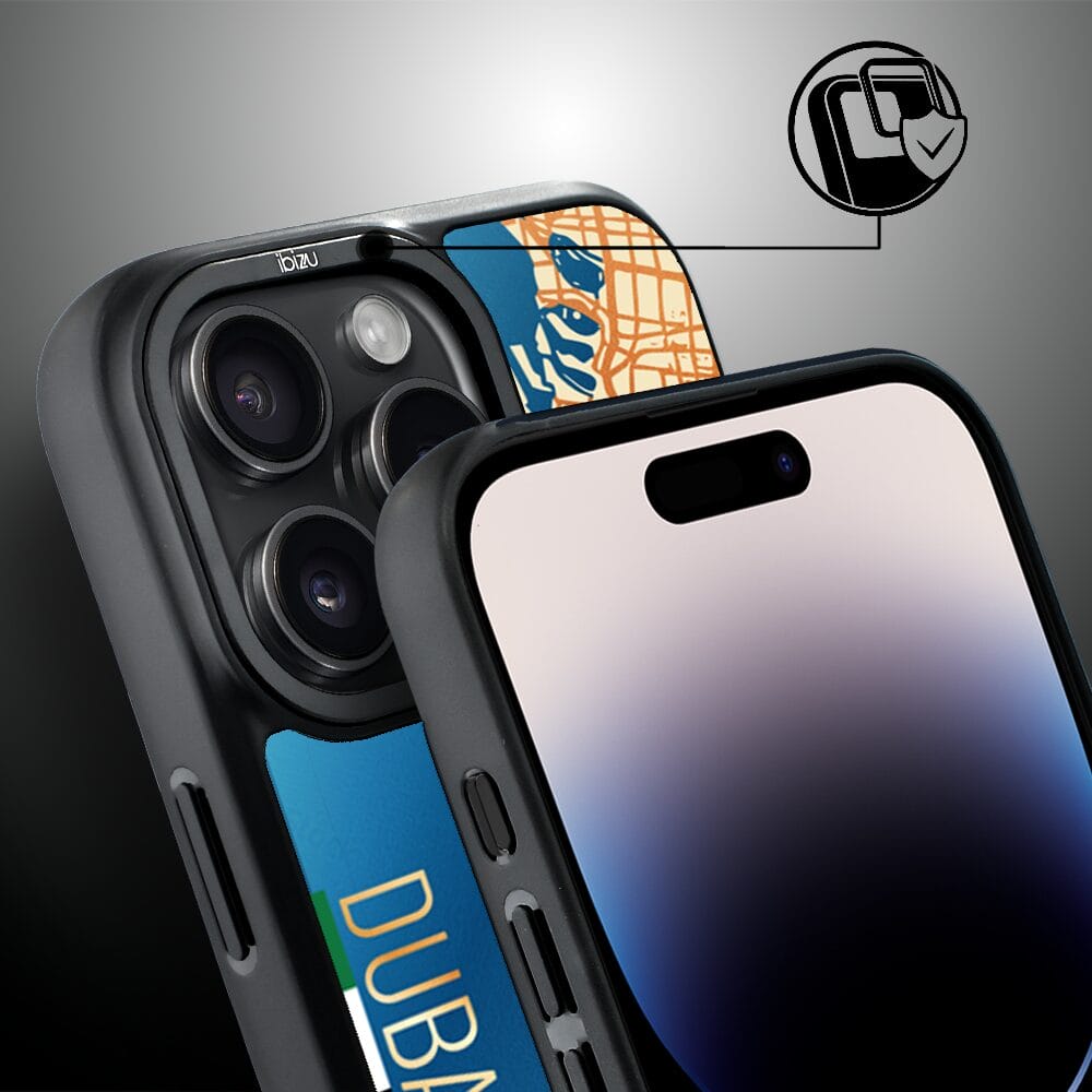 Etui do iPhone 14 Pro IBIZU DropGuard Matt z MagSafe, Mapy Świata, Dubai - obrazek 3