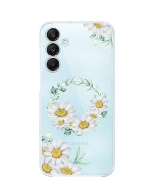Etui do Samsung Galaxy M35 5G przeźroczyste, silikonowe Flexi, wianek stokrotek