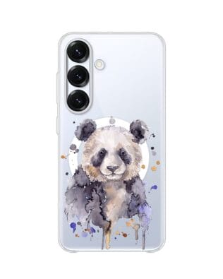 Etui do Samsung Galaxy S25 z MagSafe przeźroczyste, silikonowe Flexi, Akwarelowe Zoo, Panda