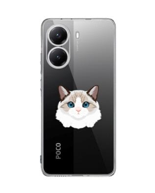 Etui do Xiaomi POCO X7 Pro przeźroczyste, silikonowe Flexi, kot birmański