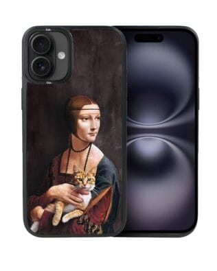Etui do iPhone 16 Plus IBIZU DropGuard Matt z MagSafe, Leonardo Da Vinci, dama z kotem