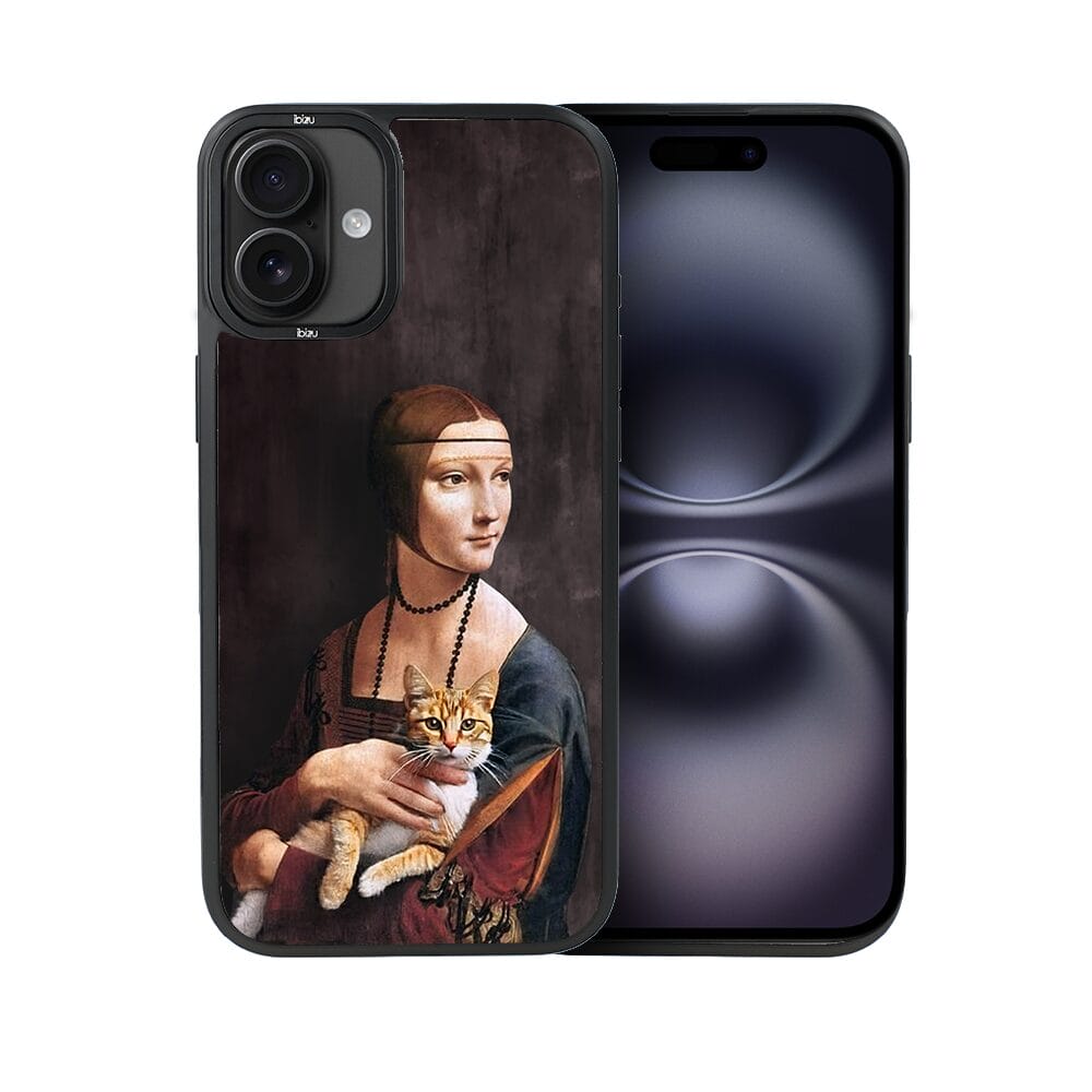 Etui do iPhone 16 Plus IBIZU DropGuard Matt z MagSafe, Leonardo Da Vinci, dama z kotem - obrazek 2