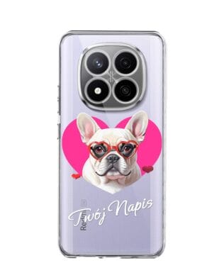 Etui do Xiaomi Redmi Note 14 Pro 4G przeźroczyste, silikonowe Flexi, Puppy Love, pies rasy Buldog Francuski
