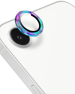 Metalowa osłona obiektywu aparatu ze szkła hartowanego 9H do iPhone 16e, 1 zestaw, kameleon