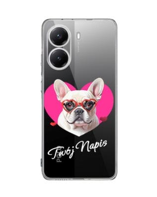 Etui do Xiaomi POCO X7 Pro przeźroczyste, silikonowe Flexi, Puppy Love, pies rasy Buldog Francuski